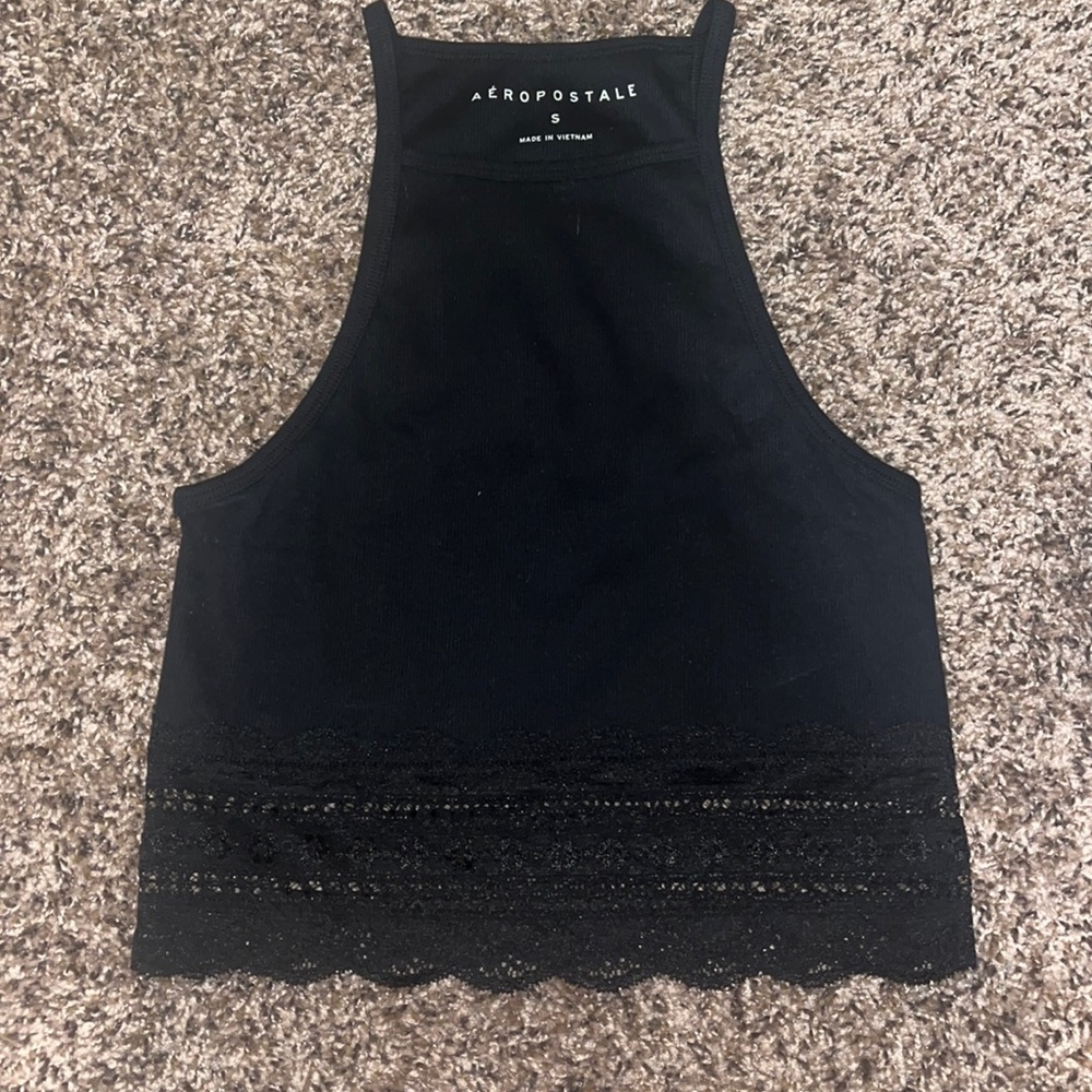 Aéropostale black cropped tank, size small